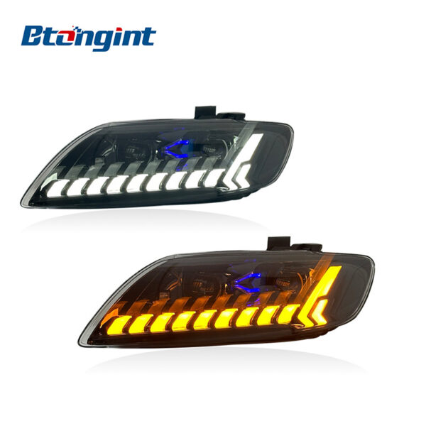 Headlight Assembly For Audi Q7 2006‑2015 Retrofit LED Laser Sequential Turn DRL Dual Optical Lens