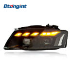 Headlight Assembly For Audi A5 2008‑2011 Retrofit RS5 Dynamic DRL LED Lens Sequential Turn