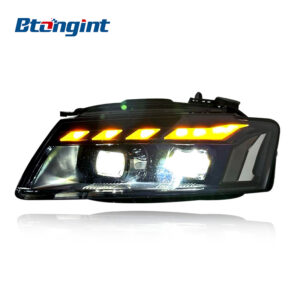 Headlight Assembly For Audi A5 2008‑2011 Retrofit RS5 Dynamic DRL LED Lens Sequential Turn