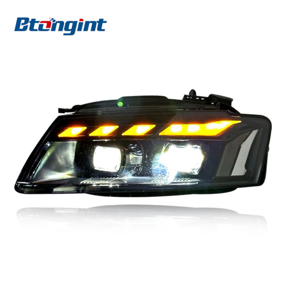 Headlight Assembly For Audi A5 2008‑2011 Retrofit RS5 Dynamic DRL LED Lens Sequential Turn