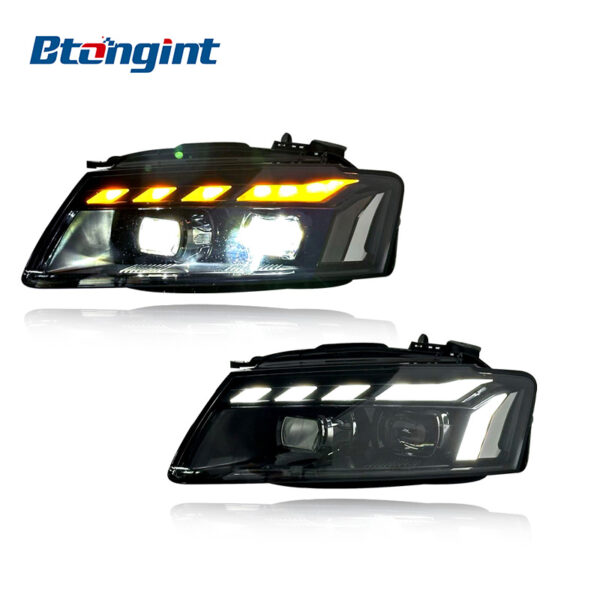 Headlight Assembly For Audi A5 2008‑2011 Retrofit RS5 Dynamic DRL LED Lens Sequential Turn