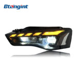 Headlight Assembly For Audi A5 2013‑2016 Retrofit LED Lens Sequential DRL & Turn Signal
