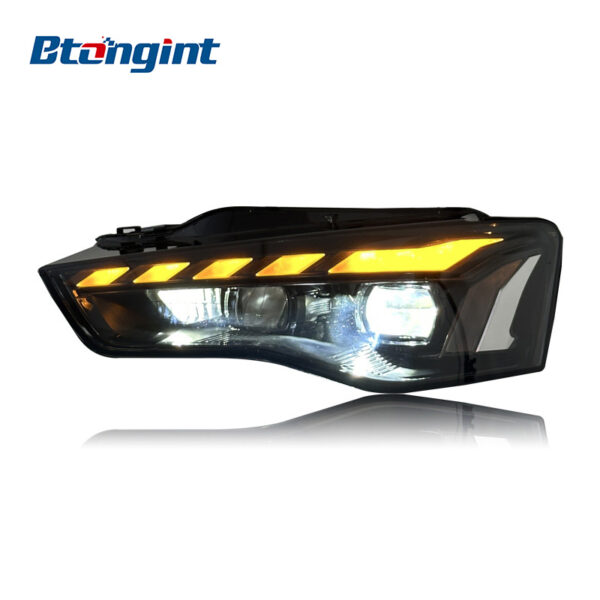 Headlight Assembly For Audi A5 2013‑2016 Retrofit LED Lens Sequential DRL & Turn Signal