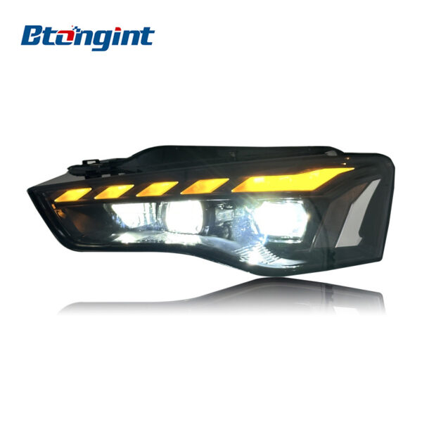 Headlight Assembly For Audi A5 2013‑2016 Retrofit LED Lens Sequential DRL & Turn Signal