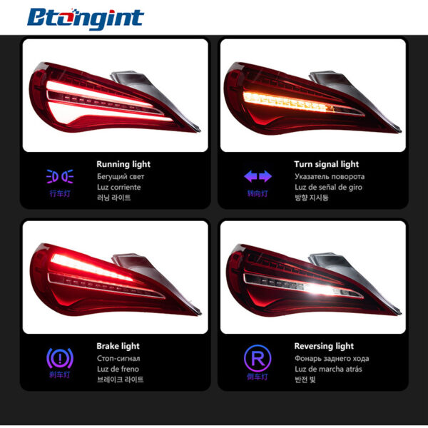 Tail Light Assembly For Mercedes‑Benz CLA C117 2014‑2019 Retrofit New LED Running Light Turn Signal Brake Lamp