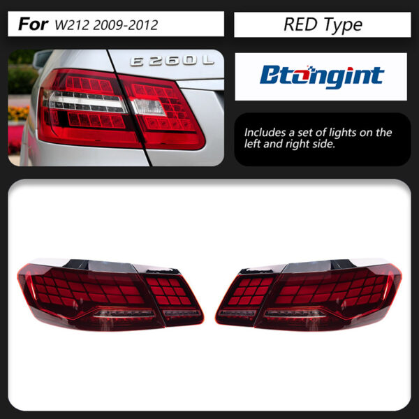 Tail Light Assembly For Mercedes‑Benz E‑Class W212 Retrofit E63 Dragon‑Scale LED Sequential Running Tail Lamp