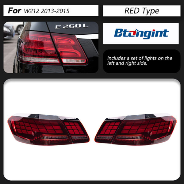 Tail Light Assembly For Mercedes‑Benz E‑Class W212 Retrofit E63 Dragon‑Scale LED Sequential Running Tail Lamp
