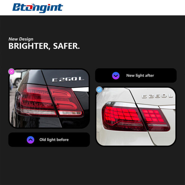 Tail Light Assembly For Mercedes‑Benz E‑Class W212 Retrofit E63 Dragon‑Scale LED Sequential Running Tail Lamp