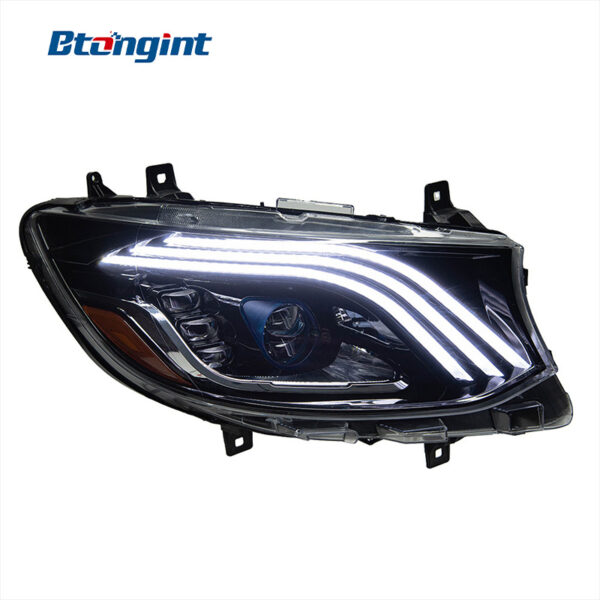 Headlight Assembly For Mercedes‑Benz Sprinter Retrofit Maybach‑Style LED Dual Optical Lens DRL Turn Headlamp