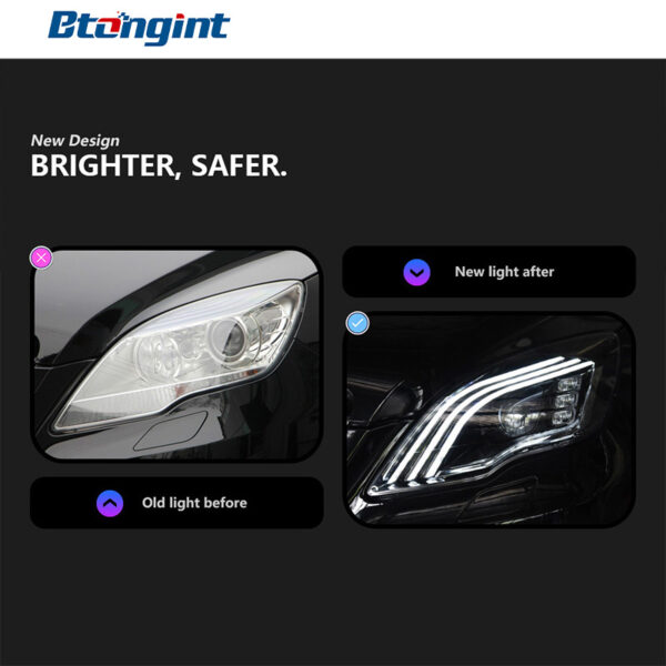 Headlight Assembly For Mercedes‑Benz R‑Class W251 2010‑2017 Retrofit LED Lens Sequential Turn Headlamp
