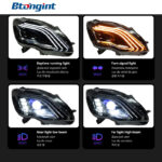 Headlight Assembly For Mercedes‑Benz R‑Class W251 2010‑2017 Retrofit LED Lens Sequential Turn Headlamp