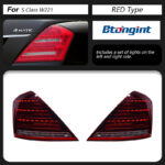Tail Light Assembly For Mercedes‑Benz S‑Class W221 2006‑2013 Retrofit Diamond Maybach‑Style LED Sequential Turn Tail Lamp