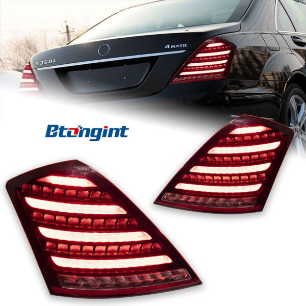 Tail Light Assembly For Mercedes‑Benz S‑Class W221 2006‑2013 Retrofit Diamond Maybach‑Style LED Sequential Turn Tail Lamp