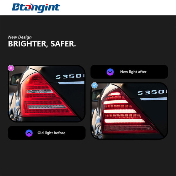 Tail Light Assembly For Mercedes‑Benz S‑Class W221 2006‑2013 Retrofit Diamond Maybach‑Style LED Sequential Turn Tail Lamp