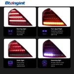 Tail Light Assembly For Mercedes‑Benz S‑Class W221 2006‑2013 Retrofit Diamond Maybach‑Style LED Sequential Turn Tail Lamp