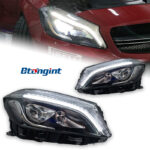 For 2013‑2018 Mercedes‑Benz A‑Class W176 Headlight Assembly, Upgrade LED Lens Headlight Turn Signal & DR