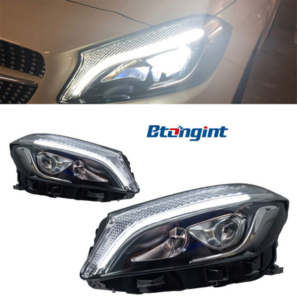 For 2013‑2018 Mercedes‑Benz A‑Class W176 Headlight Assembly, Upgrade LED Lens Headlight Turn Signal & DR
