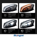 For 2013‑2018 Mercedes‑Benz A‑Class W176 Headlight Assembly, Upgrade LED Lens Headlight Turn Signal & DR