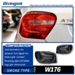 For Mercedes‑Benz A‑Class W176 2013‑2018, Modified New‑Style Rear Tail Light Assembly, Upgraded LED Daytime Running Lights, Sequential Flowing Turn Signal Lamps, Aftermarket Auto Modification Replacement Parts