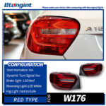 For Mercedes‑Benz A‑Class W176 2013‑2018, Modified New‑Style Rear Tail Light Assembly, Upgraded LED Daytime Running Lights, Sequential Flowing Turn Signal Lamps, Aftermarket Auto Modification Replacement Parts