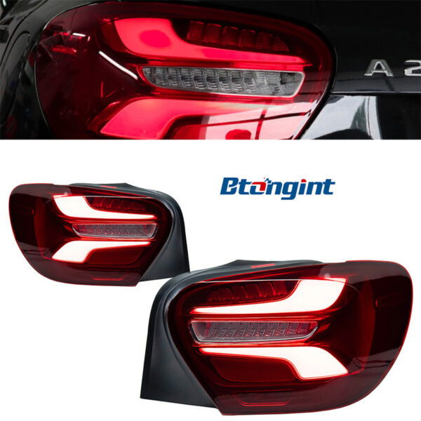 For Mercedes‑Benz A‑Class W176 2013‑2018, Modified New‑Style Rear Tail Light Assembly, Upgraded LED Daytime Running Lights, Sequential Flowing Turn Signal Lamps, Aftermarket Auto Modification Replacement Parts