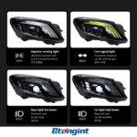 For Mercedes‑Benz S‑Class W222 2014‑2017, Modified Maybach‑Style Headlight Assembly, Upgraded LED Projector Headlamp with LED Daytime Running Lights, Aftermarket Auto Replacement & Tuning Accessories