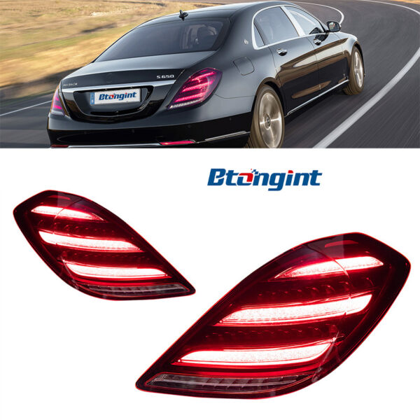 For 2014‑2017 Mercedes‑Benz S‑Class W222 LED Tail Light Assembly, Sequential Turn Signal Running Light Upgrade, No Bumper Replacement Required