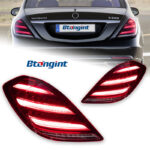For 2014‑2017 Mercedes‑Benz S‑Class W222 LED Tail Light Assembly, Sequential Turn Signal Running Light Upgrade, No Bumper Replacement Required