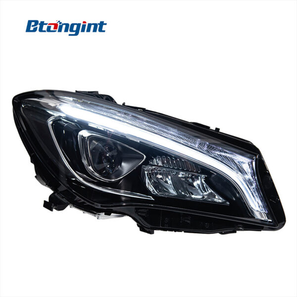 Fit For 2014‑2020 Mercedes‑Benz CLA Series Headlight Assembly, Upgrade LED Bi‑Xenon Projector Headlamp With Sequential Turn Signal