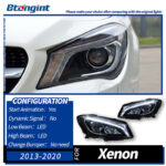 Fit For 2014‑2020 Mercedes‑Benz CLA Series Headlight Assembly, Upgrade LED Bi‑Xenon Projector Headlamp With Sequential Turn Signal