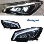 Fit For 2014‑2020 Mercedes‑Benz CLA Series Headlight Assembly, Upgrade LED Bi‑Xenon Projector Headlamp With Sequential Turn Signal