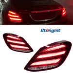 For 2015–2021 Mercedes-Benz C-Class W205 Taillights – Maybach Diamond Style LED Tail Lights with Running Light & Turn Signal