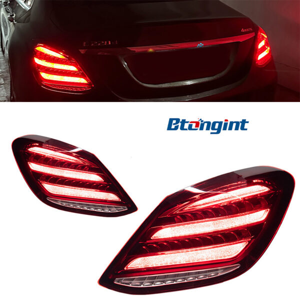 For 2015–2021 Mercedes-Benz C-Class W205 Taillights – Maybach Diamond Style LED Tail Lights with Running Light & Turn Signal