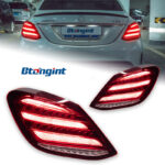 For 2015–2021 Mercedes-Benz C-Class W205 Taillights – Maybach Diamond Style LED Tail Lights with Running Light & Turn Signal