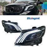 For 2016-2023 Mercedes-Benz Vito W447 headlight assembly – modified LED lens headlights, daytime running lights, turn signal lights