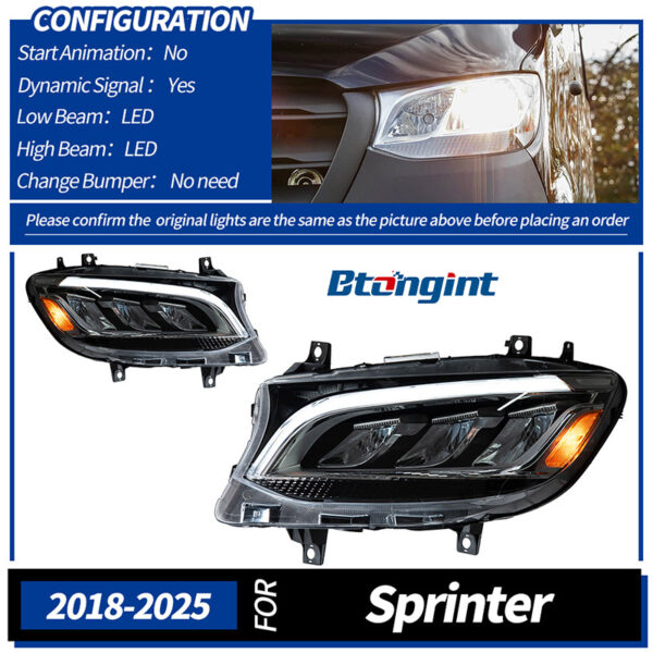 For 2019-2021 Mercedes-Benz W177 A-Class A180 LED Headlight Assembly with Projector Lens