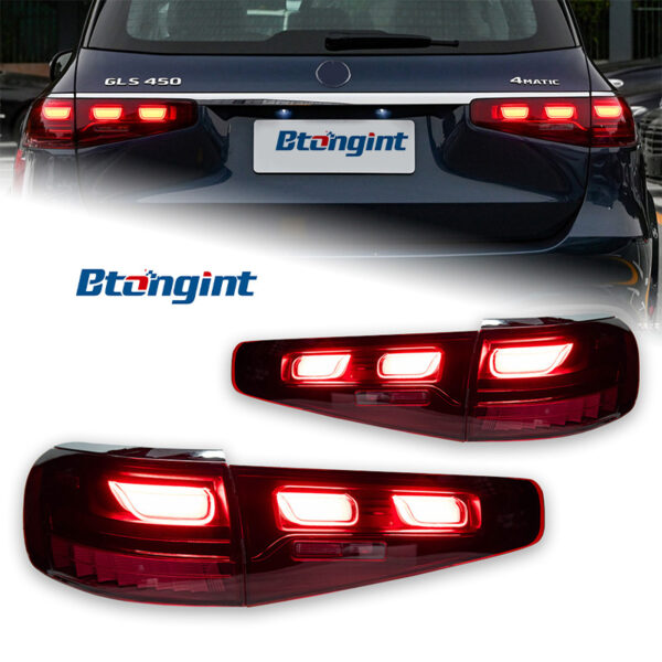 Aftermarket tail light assembly for 2019-2023 Mercedes-Benz GLE W167 with new dynamic LED daytime running lights and brake lights