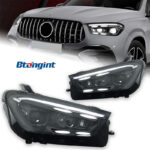 For 2020-2024 Mercedes GLE W167 Headlight Assembly Upgrade – High-Spec LED DRL & Sequential Turn Signal Projector Lens, US Version