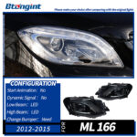 For 2012-2015 Mercedes ML W166 Headlight Assembly LED Upgrade Maybach Style High Brightness Projector Lens US Version