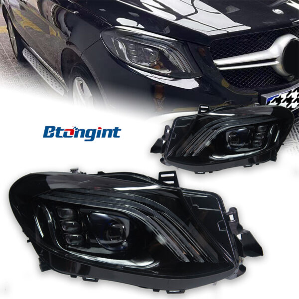 For 2012-2015 Mercedes ML W166 Headlight Assembly LED Upgrade Maybach Style High Brightness Projector Lens US Version