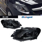 For 2012-2015 Mercedes ML W166 Headlight Assembly LED Upgrade Maybach Style High Brightness Projector Lens US Version