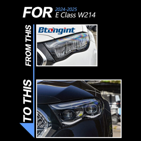For Mercedes E-Class W214 Headlight Assembly Low-to-High Upgrade – LED DRL, Turn Signal, Bi-LED Dual Projector Lens, US Version`