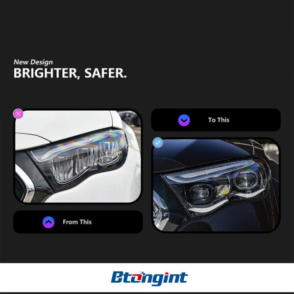 For Mercedes E-Class W214 Headlight Assembly Low-to-High Upgrade – LED DRL, Turn Signal, Bi-LED Dual Projector Lens, US Version`