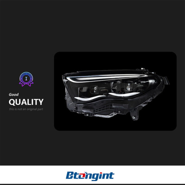 For Mercedes E-Class W214 Headlight Assembly Low-to-High Upgrade – LED DRL, Turn Signal, Bi-LED Dual Projector Lens, US Version`