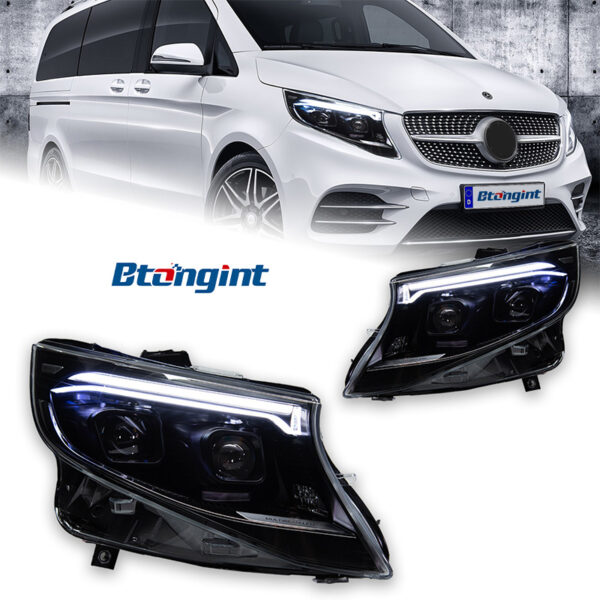 For 2016-2023 Mercedes-Benz Vito W447 Headlight Assembly – 2024 New Style LED Projector Headlights with LED DRL, Aftermarket Front Lamp Upgrade