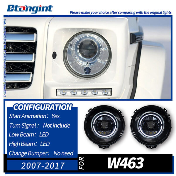 For Old Model Mercedes-Benz G-Class W463 G500 G63 G350 G400 G55 – Upgrade to New Style Smoked Multibeam LED Headlight Assembly