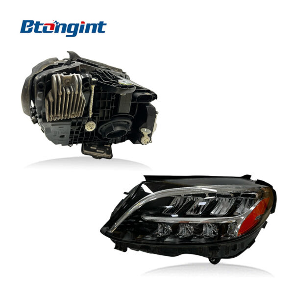 OEM US‑Spec LED Headlight Assembly With Amber Marker For 2017‑2021 Mercedes‑Benz C‑Class W205 C260 C300, Original Used Front Headlamp